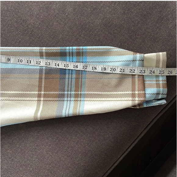 Women's Plaid Cream Brown  & Blue Button Down Shacket Size XL - Picture 8 of 11